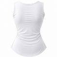 Camiseta blanca sin mangas por detrás