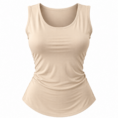 Top de tirantes beige con frunces