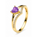 anillo corazon morado 1
