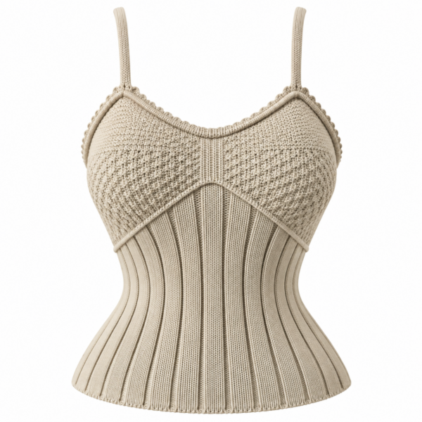 Camisola de punto beige con textura Camisola de punto beige con textura