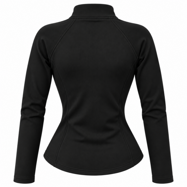 Chaqueta deportiva negra ajustada vista trasera Chaqueta deportiva negra ajustada vista trasera