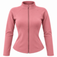 Chaqueta deportiva rosa con cremallera frontal
