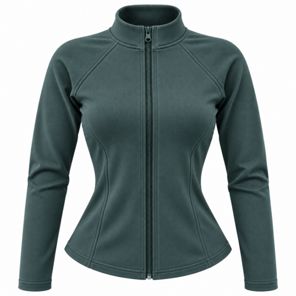 Chaqueta deportiva verde salvia de corte entallado Chaqueta deportiva verde salvia de corte entallado